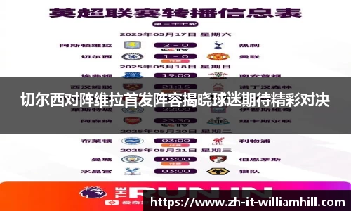 切尔西对阵维拉首发阵容揭晓球迷期待精彩对决